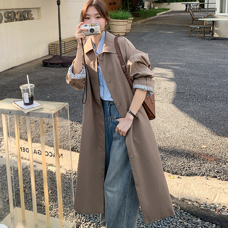 现货大气款条纹里布长款风衣外套122款P160控218，女装风衣，2C139