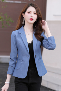 小个子短款西装外套女2025春秋新款修身显瘦收腰薄款外搭西服上衣图片