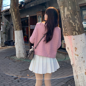 粉色小香风外套女2024春季新款今年流行气质超好看甜美短款外套潮图片