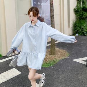 现货 条纹衬衫拼接蕾丝花边 2B233-9751-P135 198图片