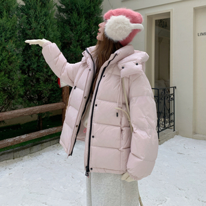 现货新款韩东大门加厚保暖羽绒服百搭连帽面包服女装外套图片