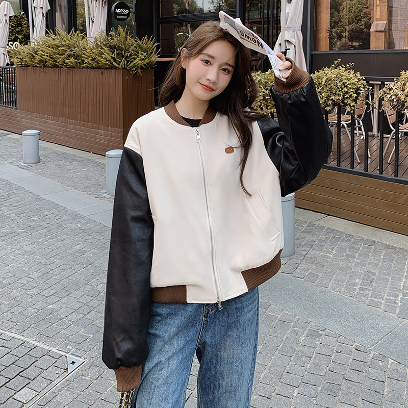 现货新款拼色棒球服H933-P128-K188,女装风衣,2C226