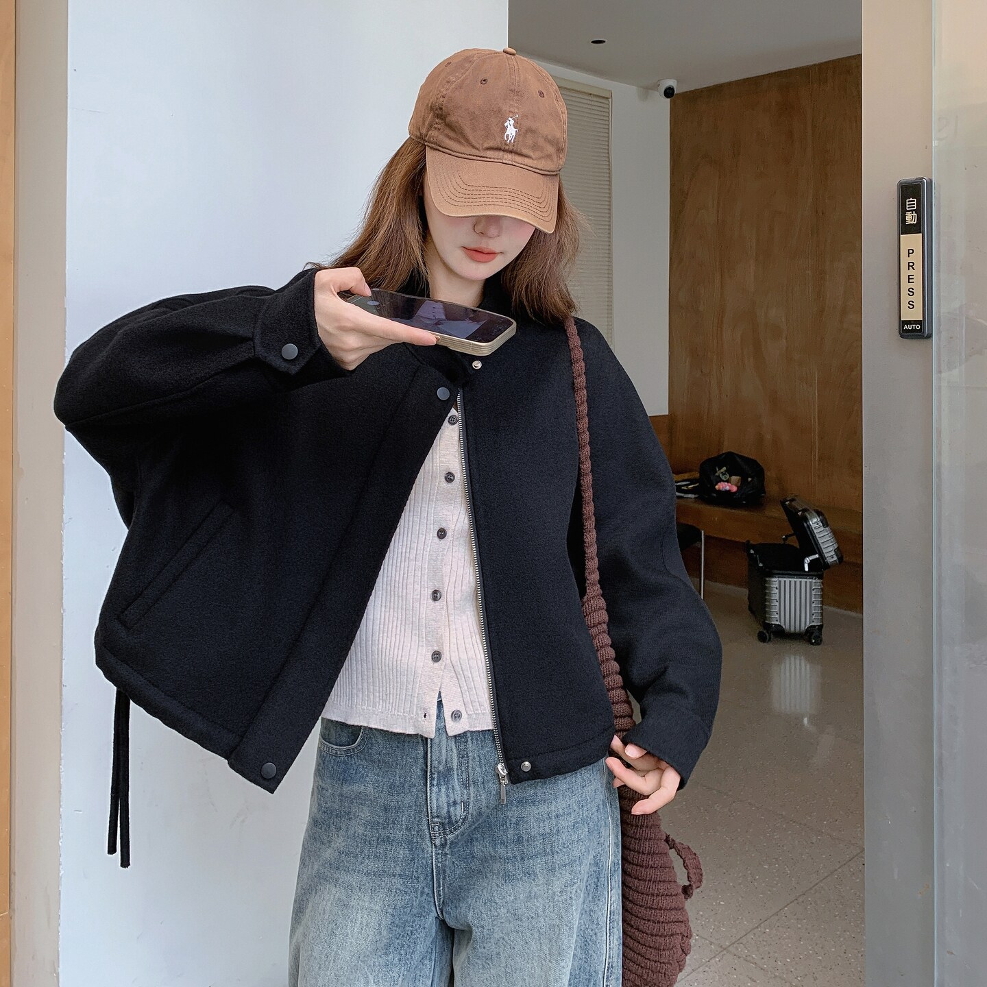 【现货】全毛双面尼短款外套D216P235K328,女装毛呢外套,2D008