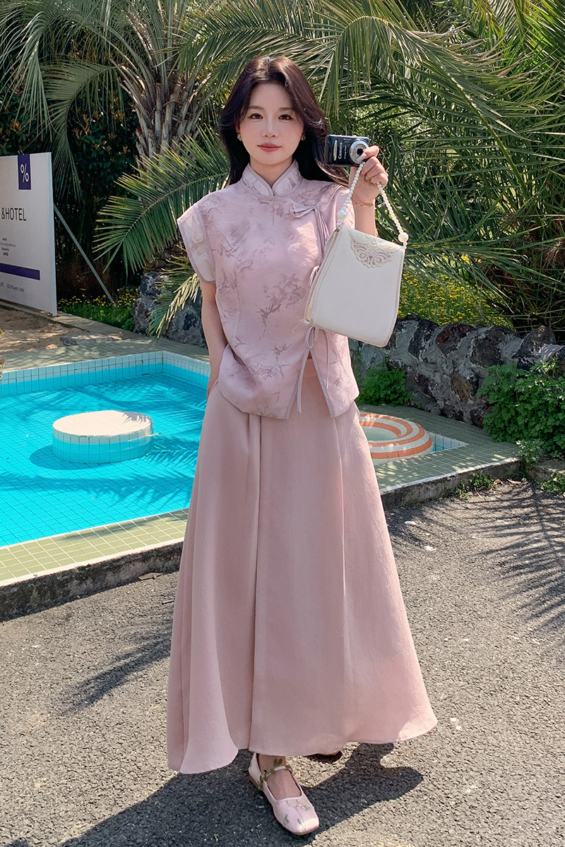 【夏季现货】时尚气质新中式风裙套装088-6621p135k188,女装套装/套裙,2C088