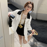 拼色翻领休闲外套女春秋2025新款巴恩风黄色夹克百搭独特漂亮流行，女装风衣，2C300