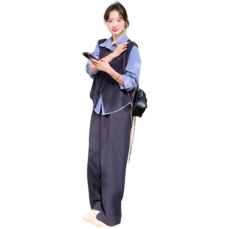 现货！26春装新款三件套衬衫+马甲+裤子2D044-2702-P195-K318,女装套装/套裙,2D044