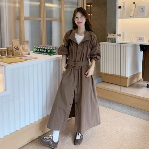 高级感咖色风衣外套女春秋2025新款显瘦流行爆款英伦风中长款大衣图片