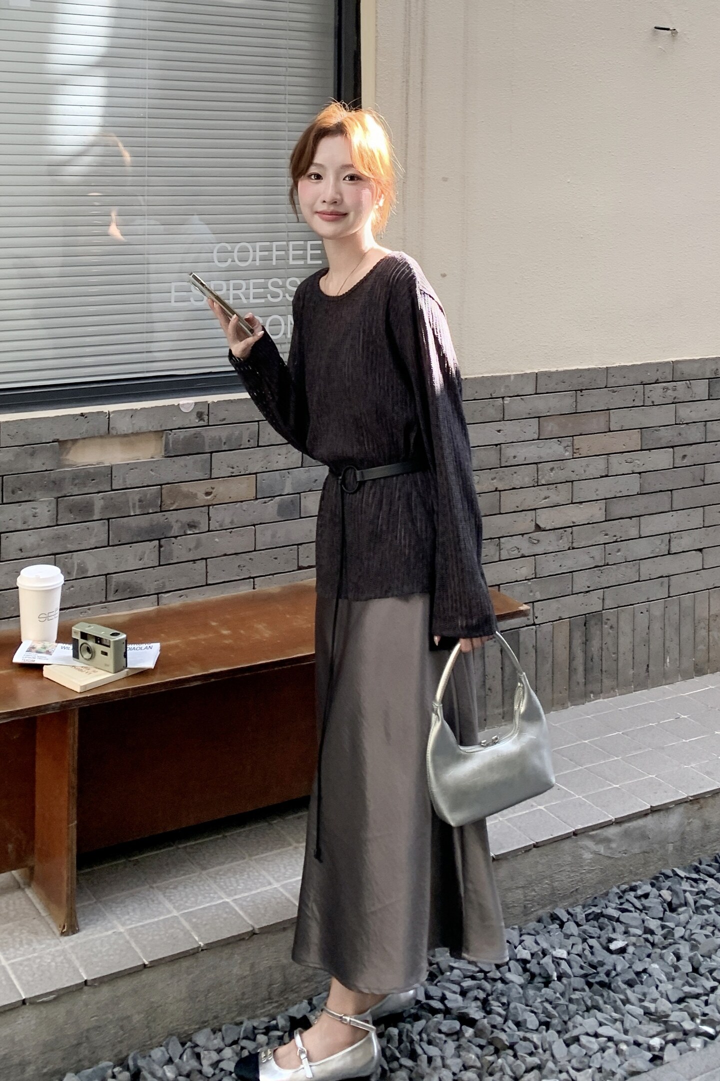 现货 罩衫加缎面吊带连衣裙两件套套装送腰带 2C117-1799P165K248图片