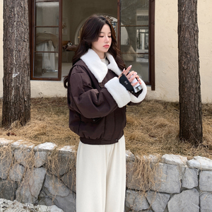 新款冬装羊羔毛领棉服（大货已出）图片