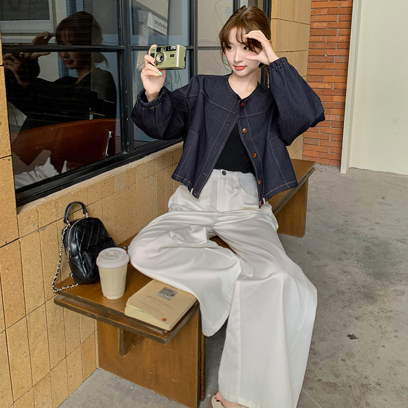 韩系简约小香风牛仔外套女春秋高级感短款小个子减龄流行超好看,女装短外套,2C280