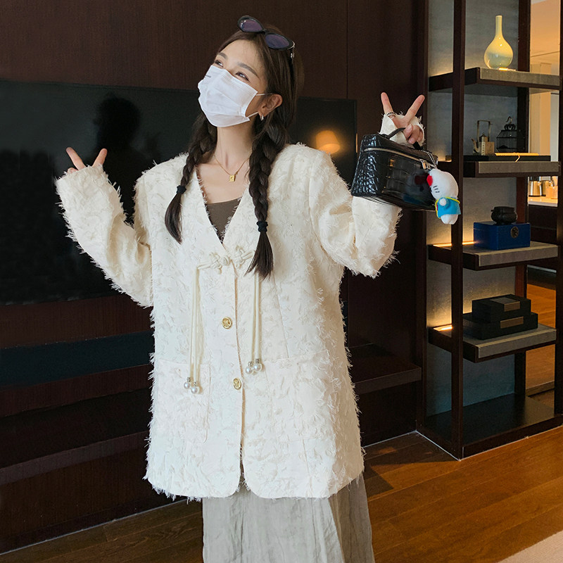 现货数据好272-F8117-P145K198流苏棒球西装短外套风盘扣,女装西装,2D078