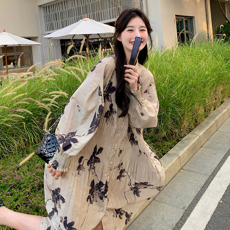 【档口】高品质碎花印花打褶高品质连衣裙079-2441-p130-k188,女装连衣裙,2C079