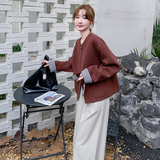 超好看红短款小香风毛呢外套女秋冬新款韩系高级感呢子大衣，女装短外套，2C203
