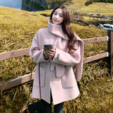 甜美气质粉色双面呢羊毛大衣外套女秋冬2025新款多巴胺超火巨好看，女装羊绒大衣，2C056