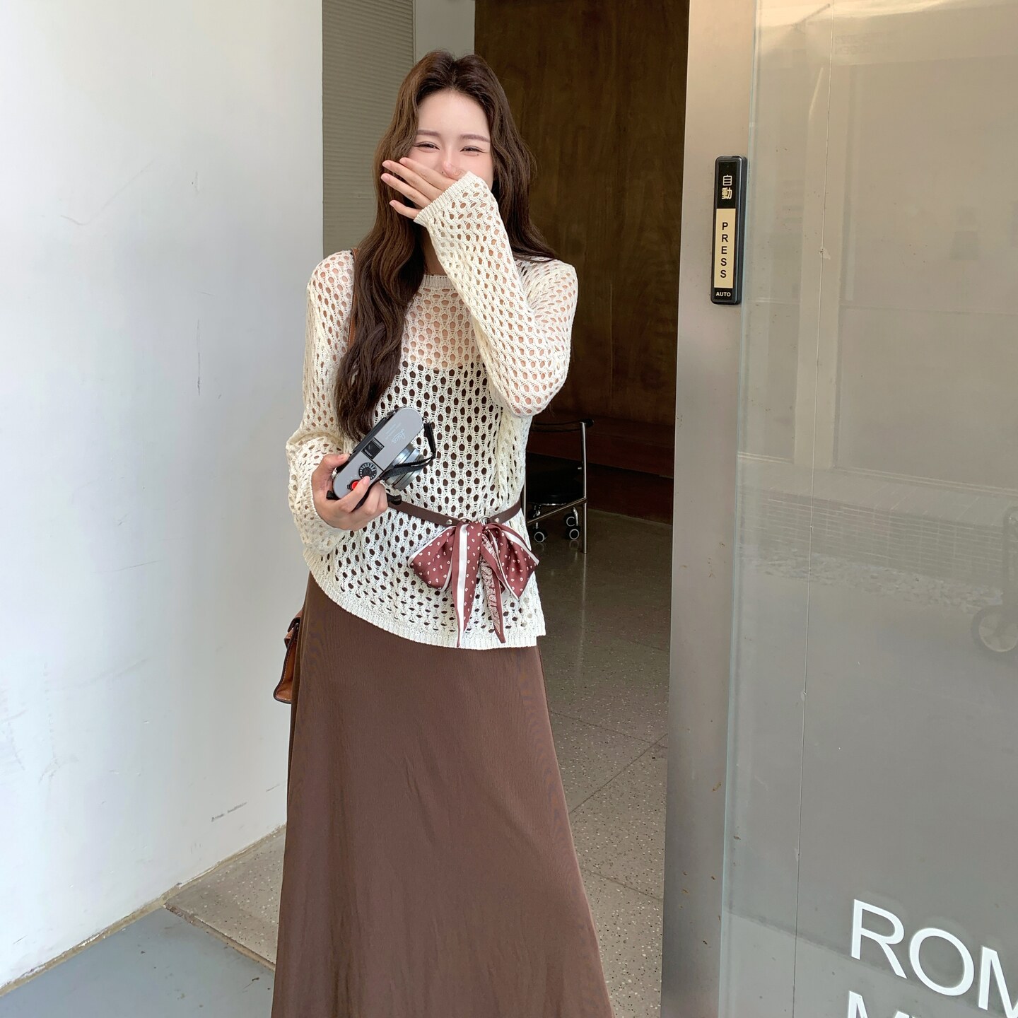 法式优雅设计感小众镂空针织罩衫套装女春秋吊带连衣裙两件套,女装套装/套裙,2C166