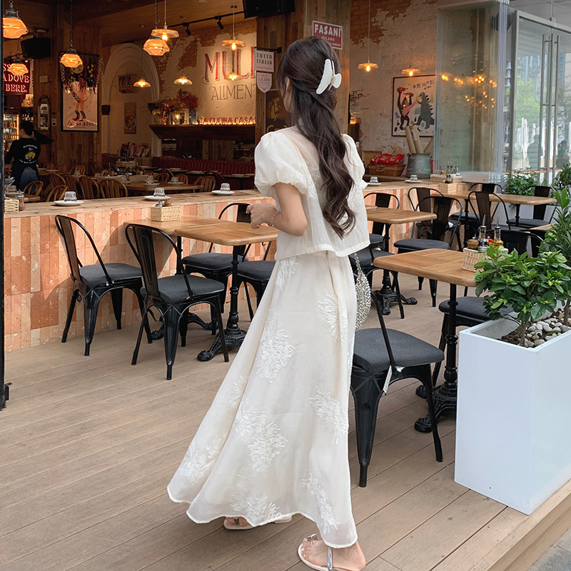 【现货主推】新中式套装提花盘扣衬衫半身裙两件套5030P145K218,女装套装/套裙,2C166