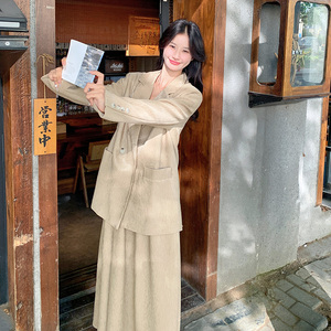 [现货]2025秋装时尚西装吊带连衣裙两件套套装C62-p155K218图片