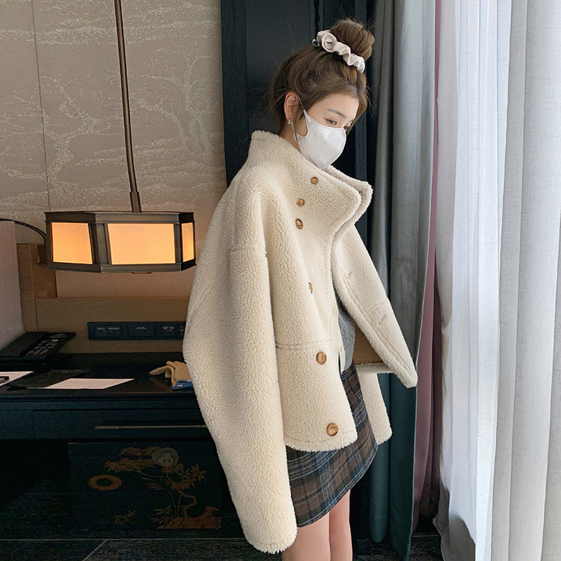 新款现货牛皮绒皮毛一体两面穿机车服P185K278,女装短外套,2C333