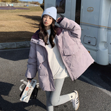 高级感超好看多巴胺淡紫色羽绒服女冬2026年新款流行韩版宽松外套，女装羽绒服，2C159