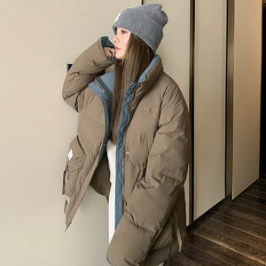 新款现货 2025年冬季加厚中长款拼色90绒羽绒服C098-8962P275K399图片