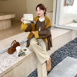高端欧货慵懒风披肩风衣女2025年秋季新款显瘦百搭休闲中长款外套图片