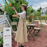 街头风休闲风少女风法式时尚套装吊带韩版短袖连衣裙显瘦小个子，女装套装/套裙，2C166