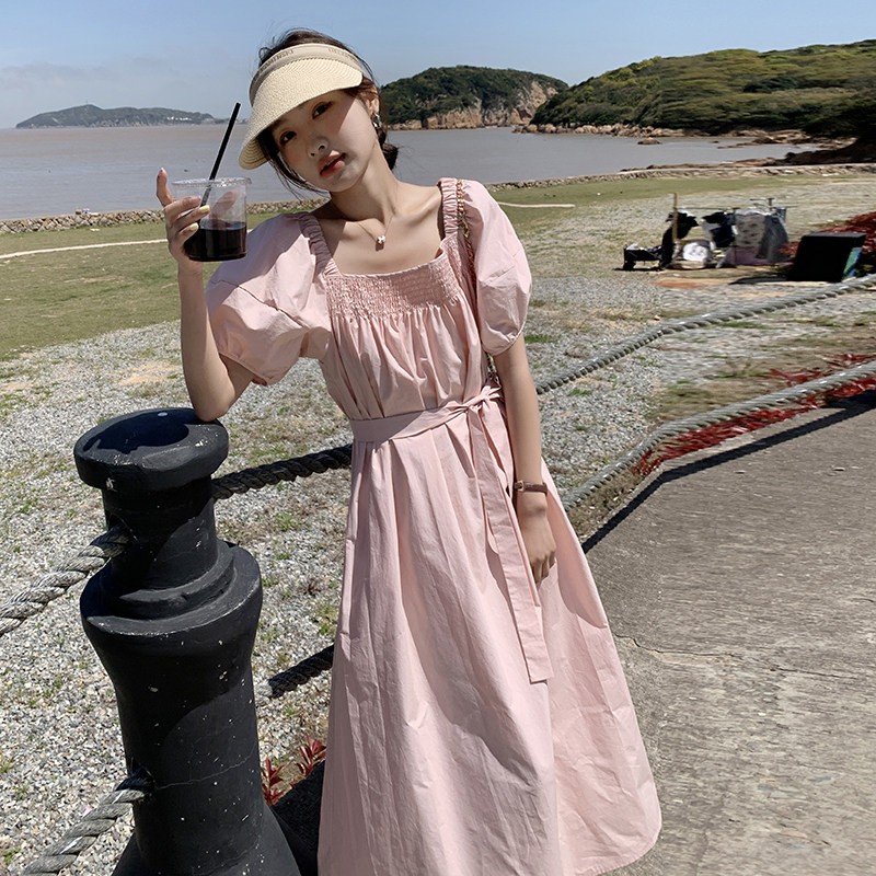 【新款已出货】气质显瘦连衣裙女夏季过膝长裙3009P115控168,女装连衣裙,2C166