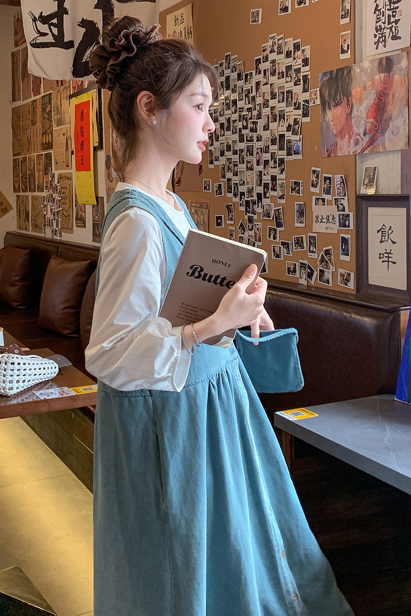 新款韩系牛仔背心裙两件套2527-P170-K258,女装套装/套裙,2C057