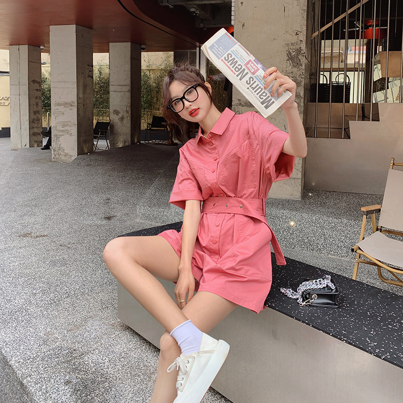 现货!【2C037719P100K158】夏季短款工装休闲连体裤女,女装休闲裤,2C037