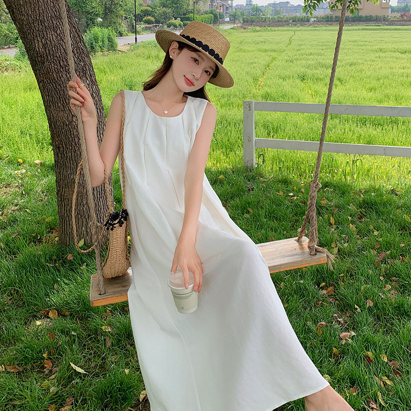 特价50！尺码齐全！无袖亚麻连衣裙2C339-6427,女装连衣裙,2C339