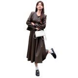 2025年秋季美拉德系小个子女装PU女士精品皮上衣，女装皮衣，2C291