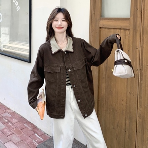 美拉德韩版翻领牛仔外套女2025秋季新款可盐可甜复古休闲夹克上衣图片