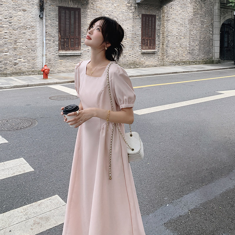 【现货】方领高腰A字长裙连衣裙 2C238-20249-P125-K169图片
