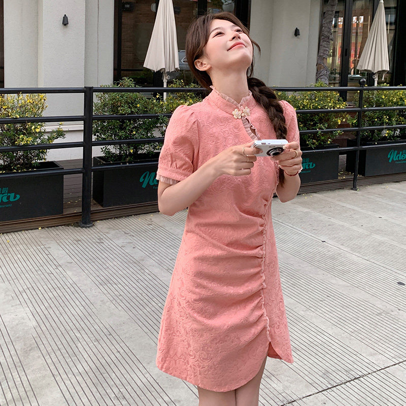 【现货】网红新中式改良旗袍连衣裙P115-K165,女装连衣裙,2C081