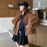 美拉德咖色夹克外套女2025秋季新款小个子超好看休闲百搭短款上衣，女装短外套，2D008