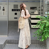 新中式国风水墨印花套装裙女2025夏新款复古优雅上衣半身裙两件套，女装套装/套裙，2C159