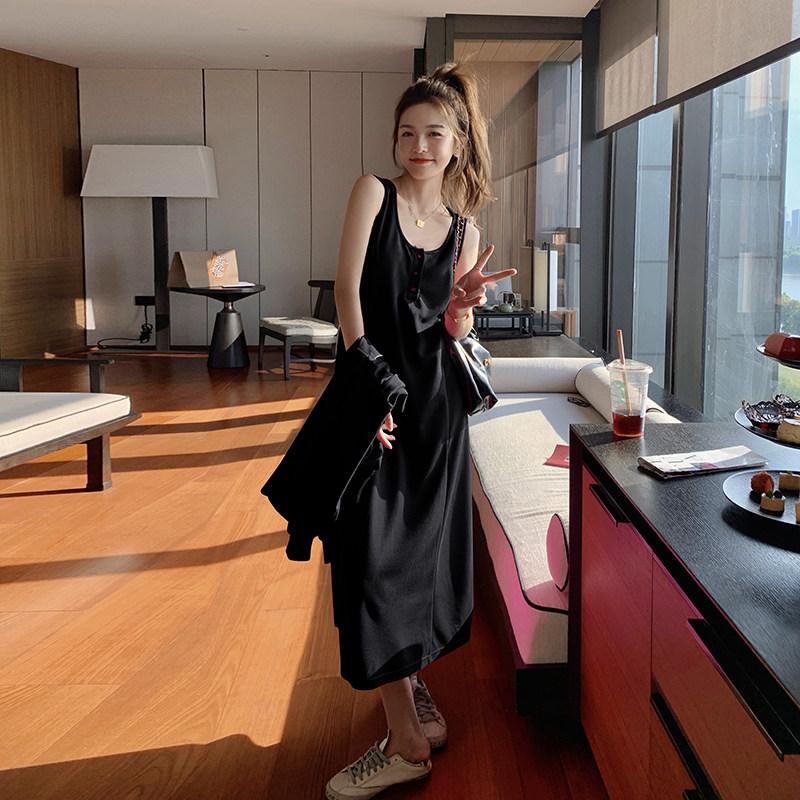 【秋款现货】简约舒适背心裙+外套套装088-1996p155控218,女装套装/套裙,2C088