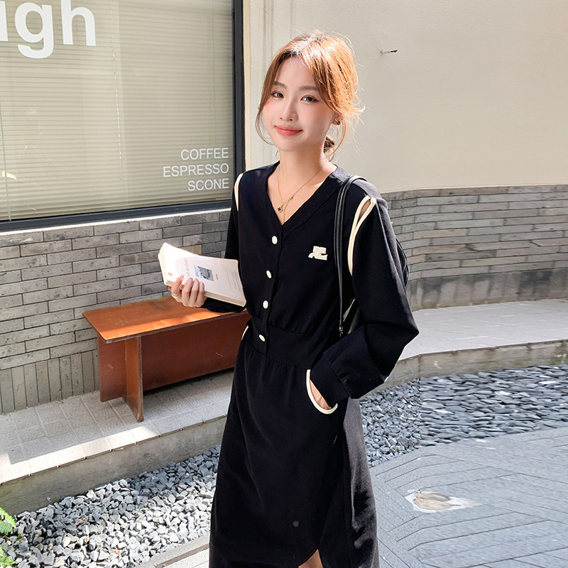 新款有买家秀秋装2023显瘦拼接连衣裙2C098-8928P125K178,女装连衣裙,2C098