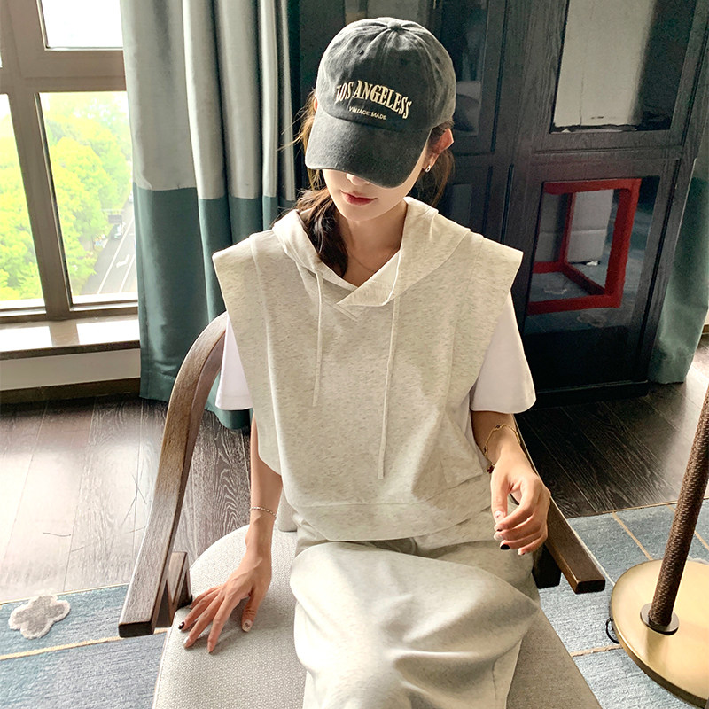 新款现货  夏季新款假两件连帽套装女2C052-T88-P125-K178图片