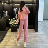 韩装女春季新款衣袖口袋设计感卫衣束脚裤两件套，女装套装/套裙，2C310