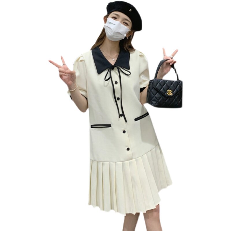 现货主推夏季小香风拼接连衣裙2C032821P115K168,女装连衣裙,2C032