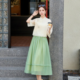 【新品现货】新中式风刺绣上衣半身裙套装1C115-6203-P135-K258，女装套装/套裙，吾爱衣