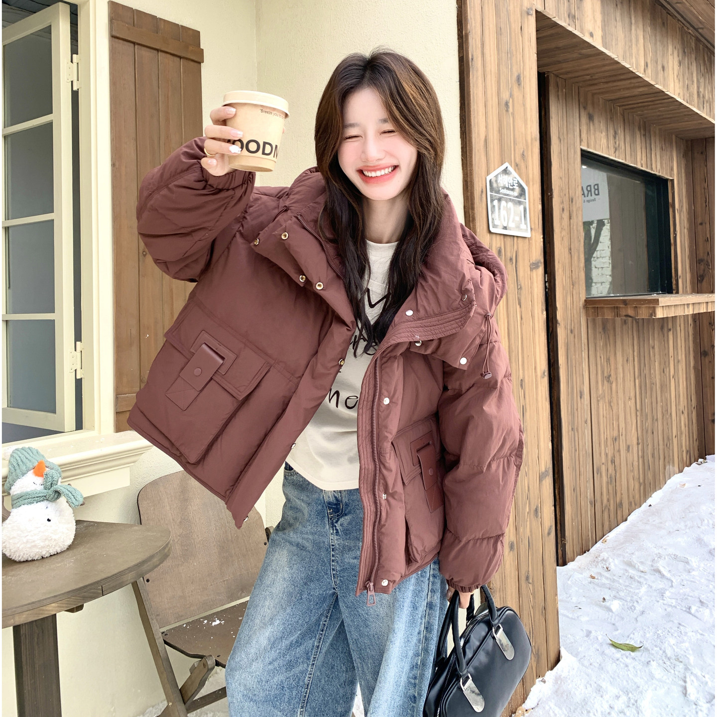 现货！现货！现货！时尚连帽50绒羽绒服2C212-G200-P255-K388,女装羽绒服,2C212