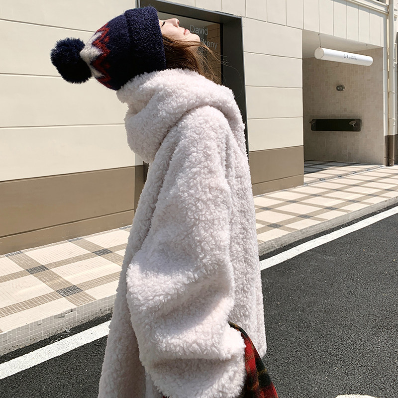 【现货】羊羔毛连帽2c016-7070-P205-K318,女装毛呢外套,2C016