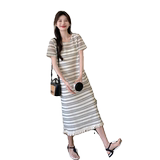 新品两件套条纹连衣裙2C195-9258-P115控168，女装连衣裙，2C196