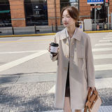 飞机扣翻领风衣外套女春秋2025新款小个子经典流行百搭洋气减龄，女装风衣，2C269