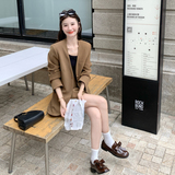 【现货】老钱风卡其西装套装裙088-7736，女装套装/套裙，2C088