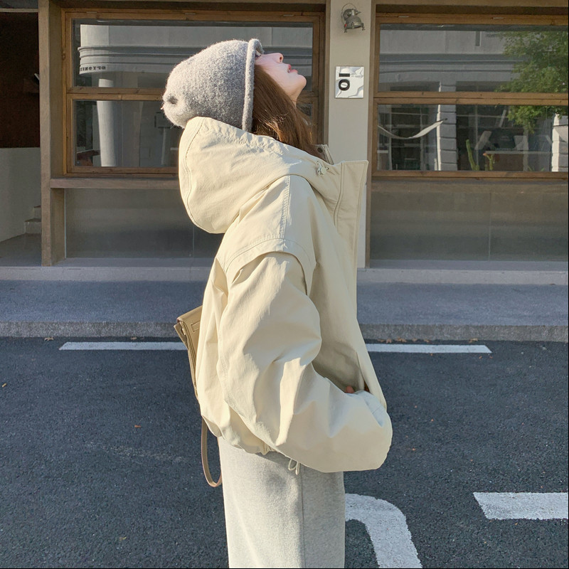 【新品】格子撞色龟背派克羽绒服(90绒)2C016-9045-P285-K418,女装羽绒服,2C016