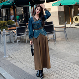 又美又飒气质套装裙女2025秋季新款牛仔外套皮衣半身裙时尚两件套，女装套装/套裙，2C159