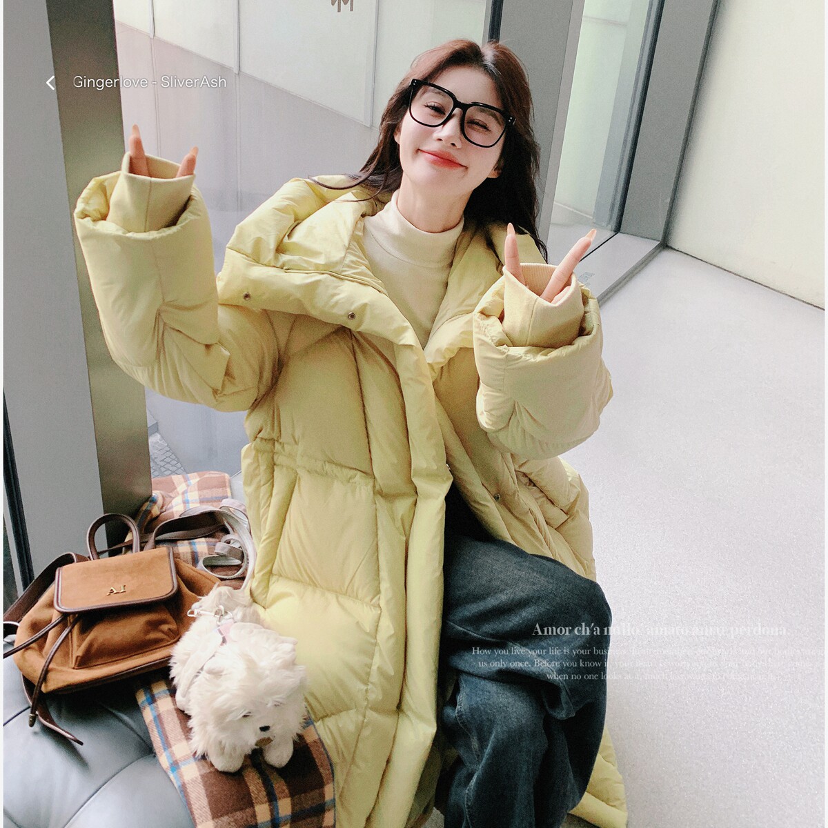 【主推现货】杏仁黄大围脖式连帽长款羽绒服6697-P375-K538,女装羽绒服,2C137